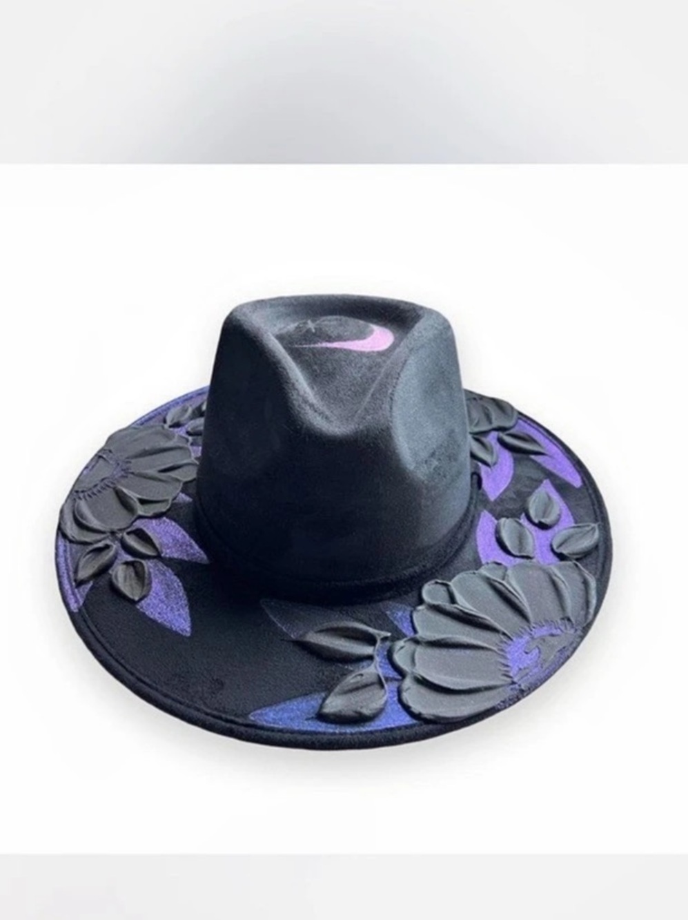 Beyond the Canvas by Yaya Floral Black & Purple Hat Size Large
